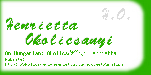 henrietta okolicsanyi business card